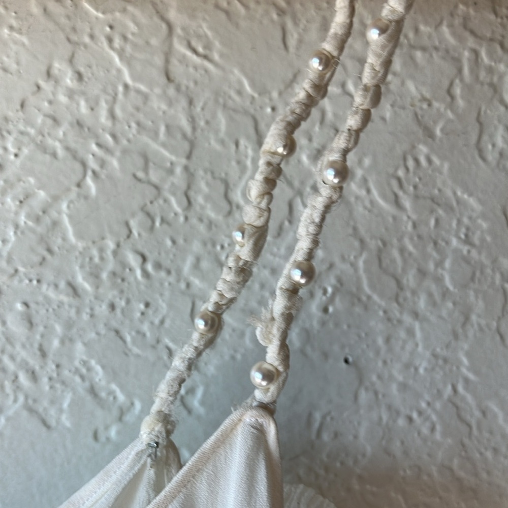 John Galliano 100% Silk White w. Sparkle Ruffle Maxi Dress PRICE FIXED women 4 - Picture 9 of 17